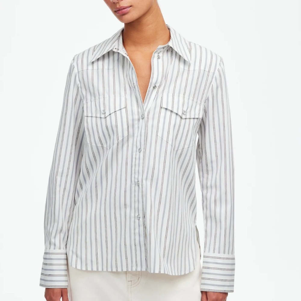 NWT Madewell Western Button Up Shirt in Poplin sz 4